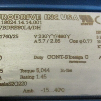 Sew Eurodrive KA67BDRE90L4/DH Gear Motor 2 HP 25 RPM Final Out 230/460 Volt