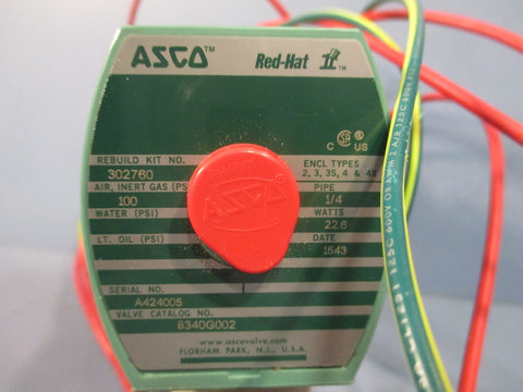 ASCO REBUILD KIT 302760 w/SOLENOID VALVE COIL 120VAC MPC080 238710106D