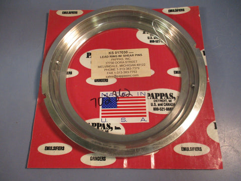 Pappas KS 017030 Lead Ring w/ Shear Pins 10" OD