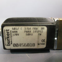 BURKERT 3Way Solenoid Valve 120 VAC/VDC burkert 00456818