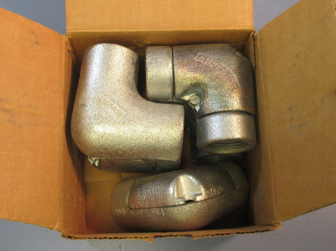 5 Appleton PFFL100 1" Malleable Iron 90 Degree Female Pulling Elbow NOS