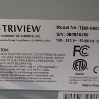 Triview Television/Monitor, 100-240 VAC, 50-60 HZ, 0.8A Model# TBM-0903