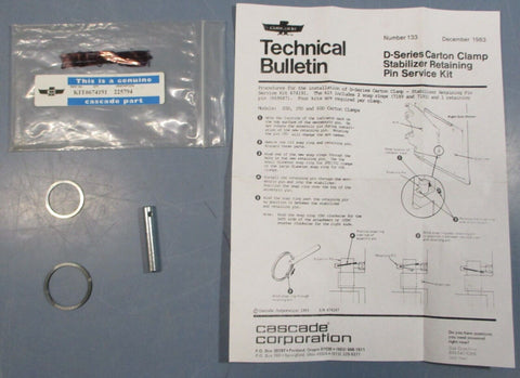 Cascade D Series Carton Clamp Stabilizer Retaining Pin Service Kit 674191