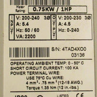 Allen Bradley 160AA04NSF1 Series C 0.75 KW 1HP analog OAT  0 50 Deg