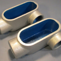 Lot of 2 Thomas & Betts 2" LL67 Form 7 Conduit Body Gray Iron w/ Zinc Plating