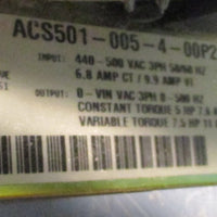 ABB ACS501005400P21 Variable Speed Drive w/ 60031924 and 60031916 Suppressor