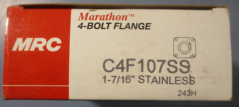 Marathon MRC C4F107SS 4Bolt Flange Mount Bearing 17/16" Bore