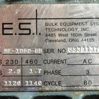 BEST Bulk Equipment Systems BE19806B 3 Ph Vibrator 230/460V 1120/1140 RPM Used
