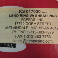 Pappas KS 017030 Lead Ring w/ Shear Pins 10" OD