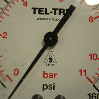 TelTru Thermometer Commercial Pressure Gauge 0160 PSI Analog Dial