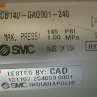 SMC CG140-GAO001-240 Round Body Cylinder 140mm Bore 240mm Stroke 145psi Max