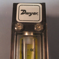 Dwyer Flowmeter 65mm Flow Meter with "M" Dial Used