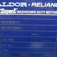 Baldor VEWDM3611T Super E Washdown Duty 3 HP Motor 1760 RPM, 230/460 V, 182TC