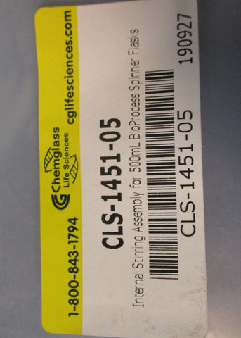Chemglass CLS-1451-05 Internal Stirring Assy for 500mL BioProcess Spinner Flasks