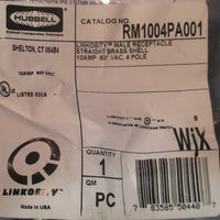 Hubbell RM1004PA001 Linkosity Male Receptacle Straight Brass Shell Lot of 7