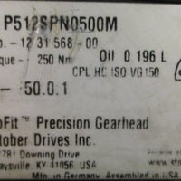 Stober P512SPN0500M ServoFit Precision Gearhead 50:1 Ratio 1-1/4" Shaft Dia NOS