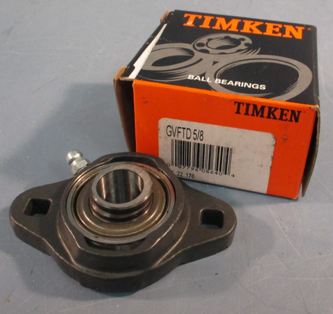 Timken/Fafnir GVFTD 5/8" Diameter Shaft Flange Block Bearing, 2-Bolt