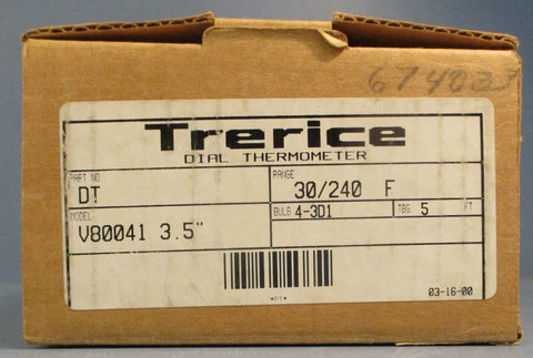 Trerice DT Dial Thermometer V80041 3.5" 30240 Degree F Range