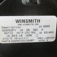 Winsmith 934MDSFY 10:1 Ratio Gear Reducer 5.18 HP, 56C Frame & 1696 In-Lb New