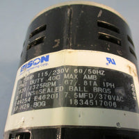 BISON 1834517006 GEARMOTOR 115/230V, 50/60Hz, 1325/1620RPM, 1PH CONT DUTY