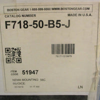 Boston Gear F718-50-B5-J Gear Reducer 50:1 Ratio 0.44 Input HP 7/8" Shaft Dia