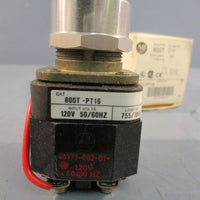 Allen Bradley 800T-PT16 Pushbutton Switch Series T, Illuminated Button, 120VAC