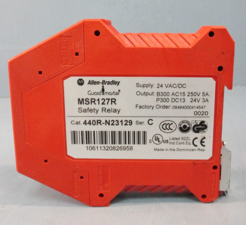 ALLENBRADLEY GUARDMASTER MSR127R 440RN23129 SER C SAFETY RELAY 24VAC/DC