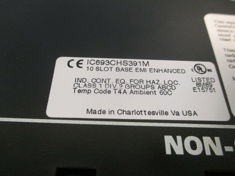 GEFanuc 10 Slot CPU Module Emi Enhanced IC693CHS391M