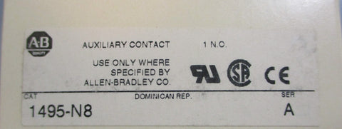 Allen Bradley 1495N8 Ser A Auxiliary Contact Standard Duty 600V AC/DC Lot of 2
