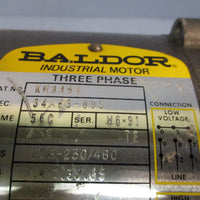 BALDOR 1/4 HP INDUSTRIAL MOTOR 1725 RPM 230/460 V FRAME 56C KM3454