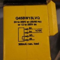 BANNER Q45BW13LVQ, 54326 Retroreflective Photoelectric Sensor 0.08 to 9 m Range