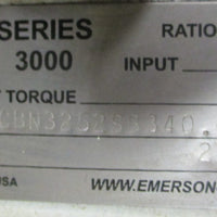 US Motors CBN3252SB340.0MT140 Ser 3000 Gearmotor Emerson E190A Reducer