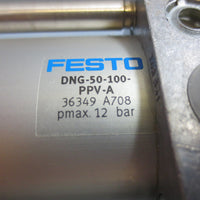 Festo DNG50100PPVA Pneumatic Air Cylinder 12 Bar Used DNG50100PPVA