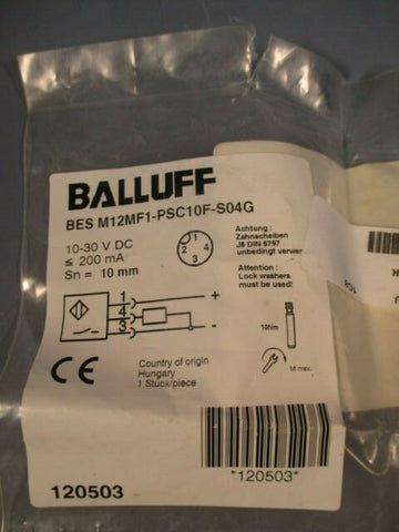 BALLUFF Proximity Inductive Sensor BES M12MF1-PSC10F-S04G