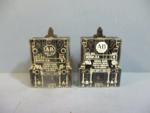 AllenBradley 800MXA Ser. B Contact Block LOT OF TWO