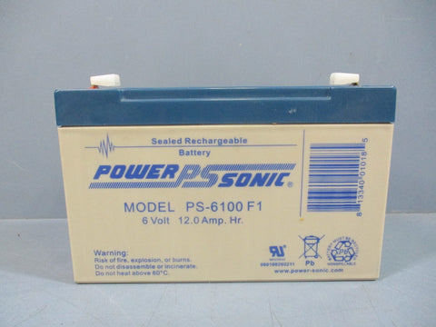 Power Sonic PS-6100F1 Sealed Rechargeable Battery 6V 12Amp New Lot of 2