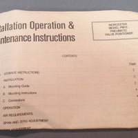 Worcester Controls PM15 Pneumatic Positioner 1/4" NPT, 315 PSI Signal