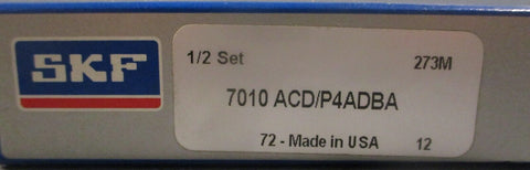 SKF 7010 ACD/P4ADBA Super Precision Angular Contact Bearing 50mm ID 80mm OD 16mm
