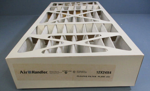 (Lot of 6) Air Handler 2W238 Pleated Air Filter 12" x 24" x 4" MERV 7