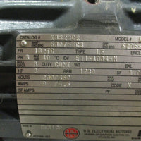 US Motors A034 Motor 3 HP X3S2BCR 1730 RPM 230/460 Volt 182TC Frame