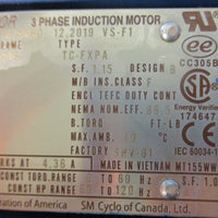 Sumitomo TC-FXPA Gearmotor CNHM1H-6125YC-EP-51 51:1 Ratio 1.5HP 1-1/2" Shaft Dia