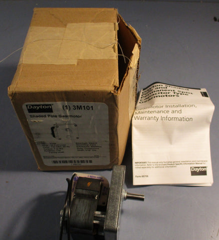 Dayton 3M101 Shaded Pole Gearmotor HGM-4035-1 1/100HP 115VAC 5/16" Shaft Dia