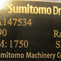 Sumitomo CNHJS6095Y25 Gearbox PA147534 1.16HP 11/8" Shaft Dia 41/4" Bore