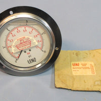 Lenz AFC154RL Pressure Gauge 3.5" Face 015 PSI 1/2" Threaded Connection Used