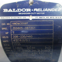 Baldor Reliance VWDM3558T Washdown Duty Motor 35S6050872G1 2HP 7/8" Shaft Dia