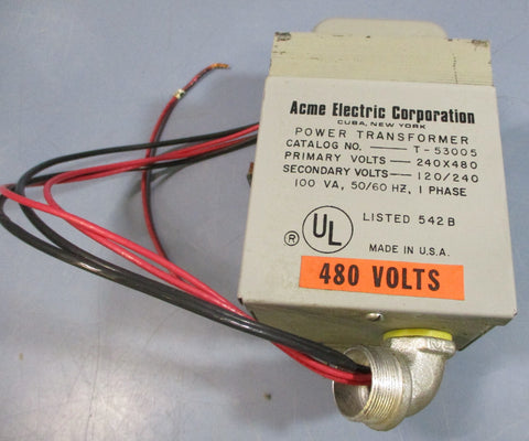 Acme T-53005 Power Transformer 240/480V Primary, 120/240V Secondary 1PH, 100VA