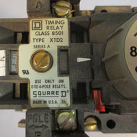 Square D 8501 XTD2 Timing Relay w/ 8501 XO 40 Form KX Series A Control Relay