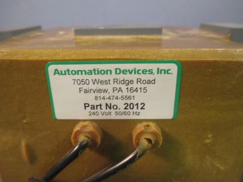 Automation Devices, Inc Electrical Coil 240 V, 50/60 HZ Part# 2012