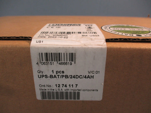 Phoenix Contact UPS-BAT/PB/24DC/4AH Energy Storage, 24VDC, 4AH, 25A