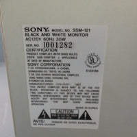 SONY SSM121 Black White Monitor 12 inch CRT AC120V 60Hz 30w